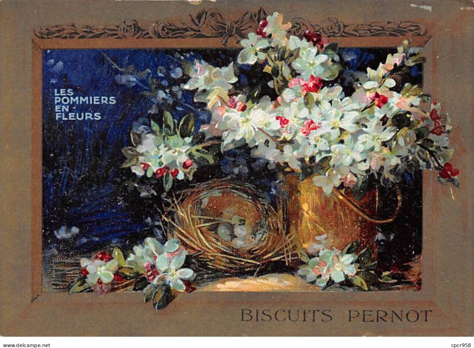 Chromos - COR14616 - Biscuits Pernot - Pommiers En Fleurs - 12x8 Cm Environ - En L'état - Pernot