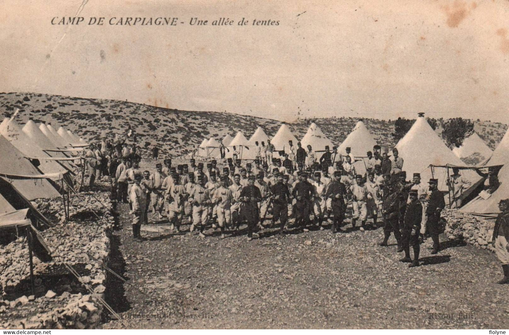 Camp De Carpiagne - Une Allée De Tentes - Camp Militaire Militaria - Other & Unclassified