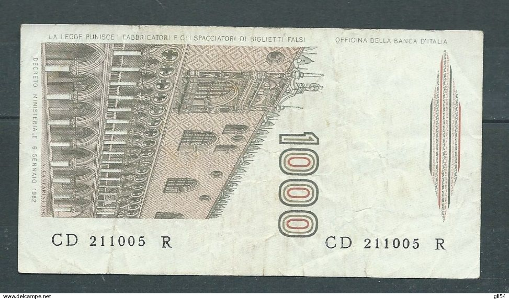 Banque -  BANCA D'ITALIA . 1.000 LIRE . MARCO POLO CD211005R - 1982  Laura 14101 - 1.000 Lire