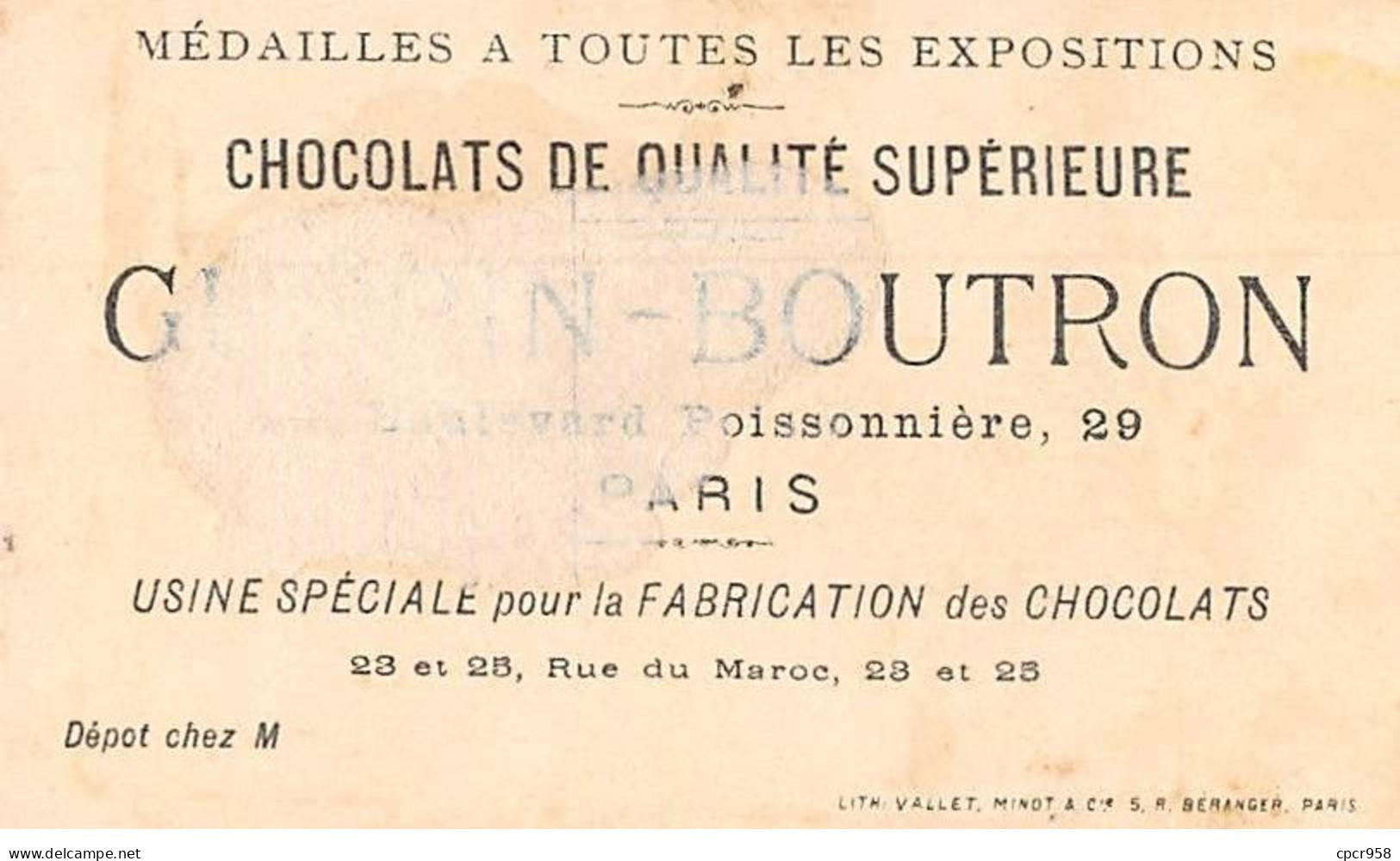 Chromos - COR13696 - Chocolat Guérin-Boutron - Homme - Femme - Chien - 10x6 Cm Environ - En L'état - Guerin Boutron