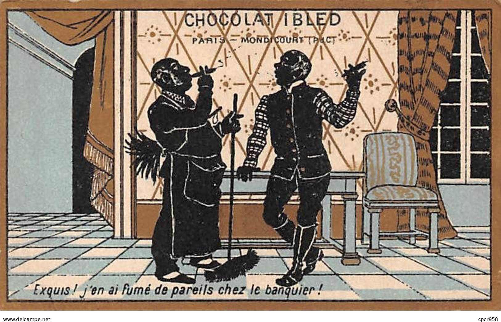 Chromos - COR14029 - Chocolat Ibled - Hommes - Balai - Fauteuil - Cigare - 10x6 Cm Environ - En L'état - Ibled
