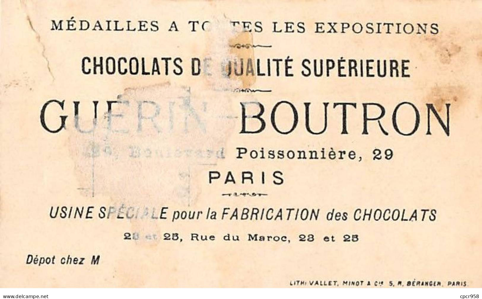 Chromos - COR14134 - Chocolat Guérin-Boutron - Mercure - Bébé - Oiseau - Fleurs - 10x6 Cm Environ - En L'état - Guerin Boutron