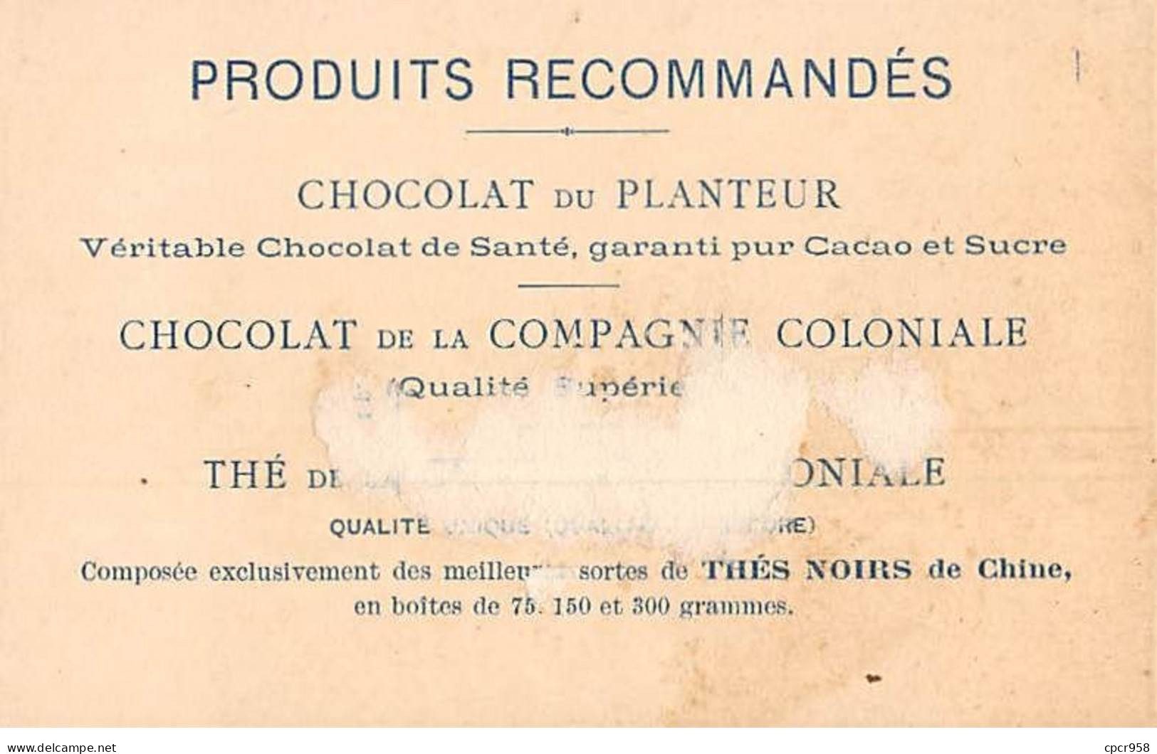 Chromos - COR14154 - Chocolat Du Planteur - Homme - Femme - Tisserand - 10x6 Cm Environ - En L'état - Andere & Zonder Classificatie