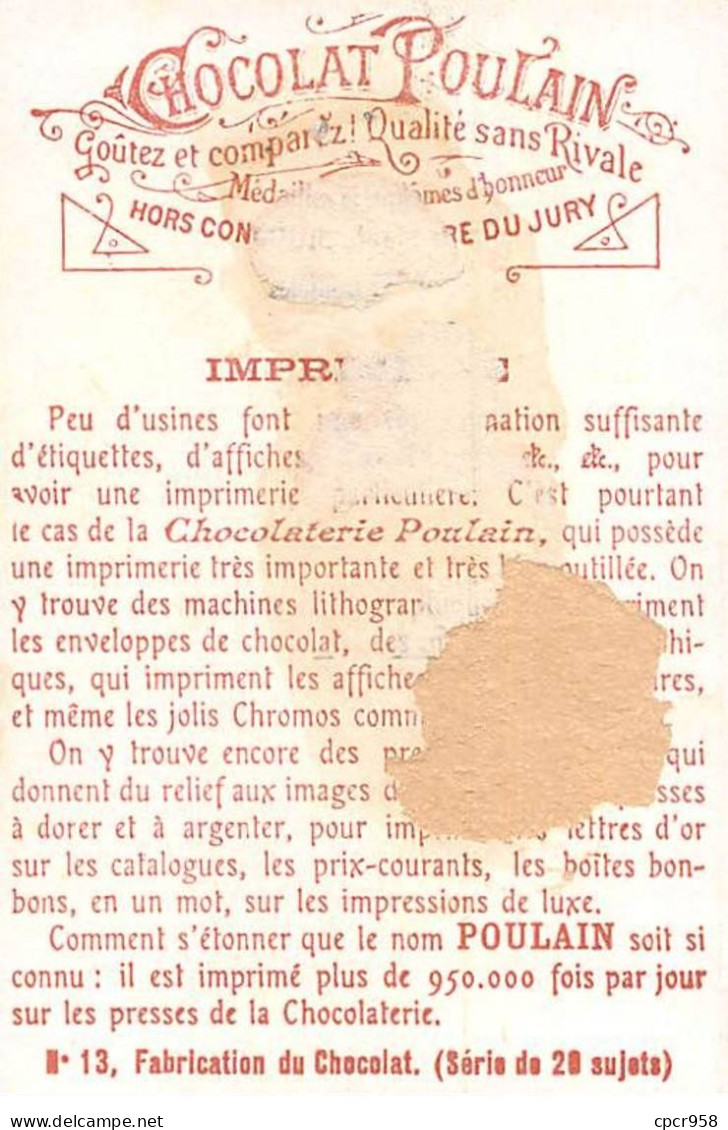 Chromos - COR14159 - Chocolat Poulain - Hommes - Imprimerie - 10x6 Cm Environ - En L'état - Poulain