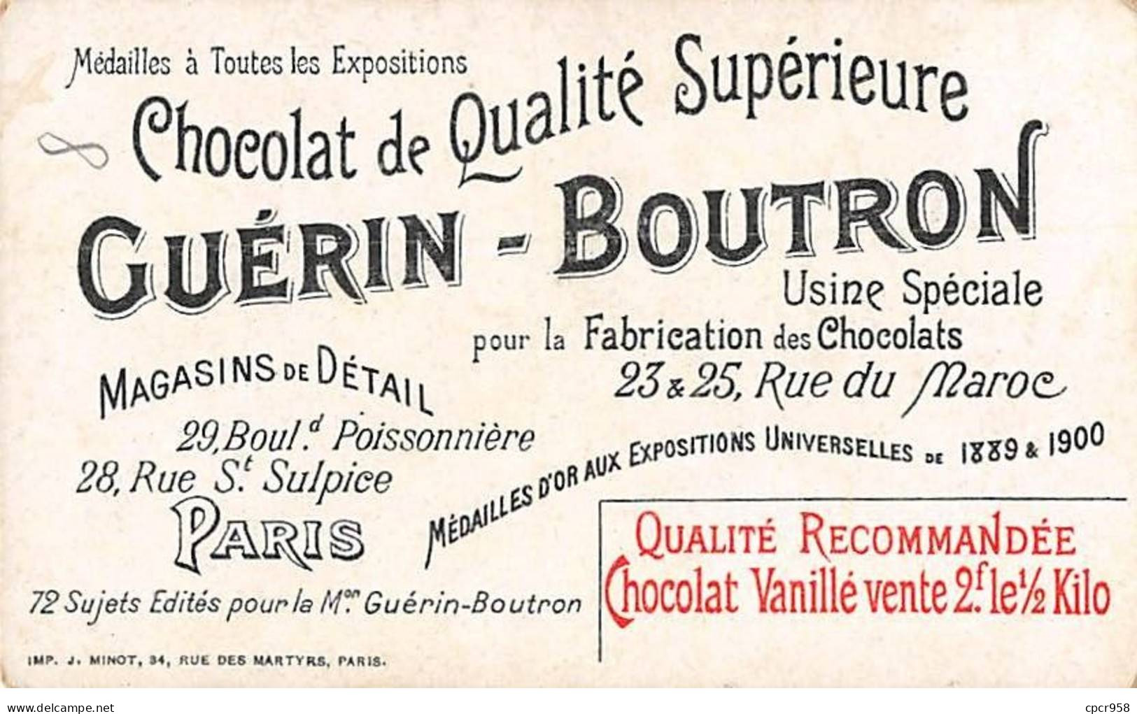 Chromos - COR14172 - Chocolat Guérin-Boutron -Théâtre à Travers Les âges - Grandes Marionnettes - 10x6 Cm Environ - Guérin-Boutron