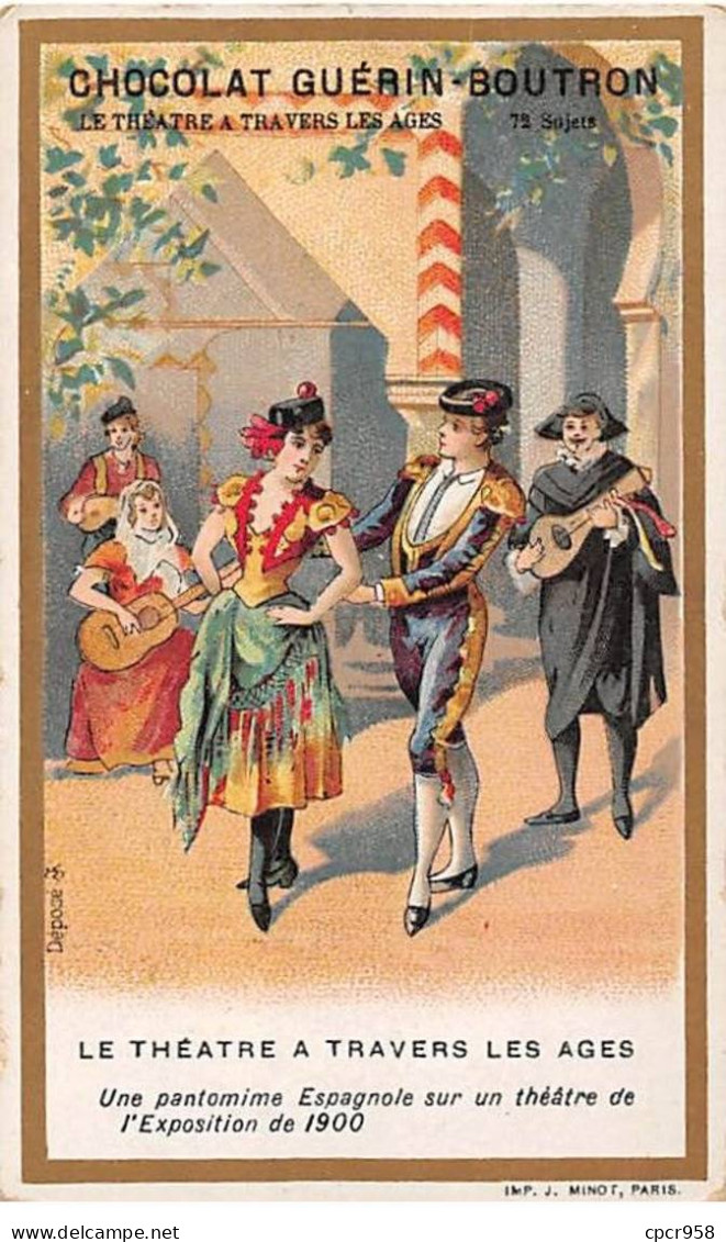 Chromos - COR14169 - Chocolat Guérin-Boutron - Théâtre à Travers Les âges - Pantomime - Hommes - 10x6 Cm Environ - Guerin Boutron