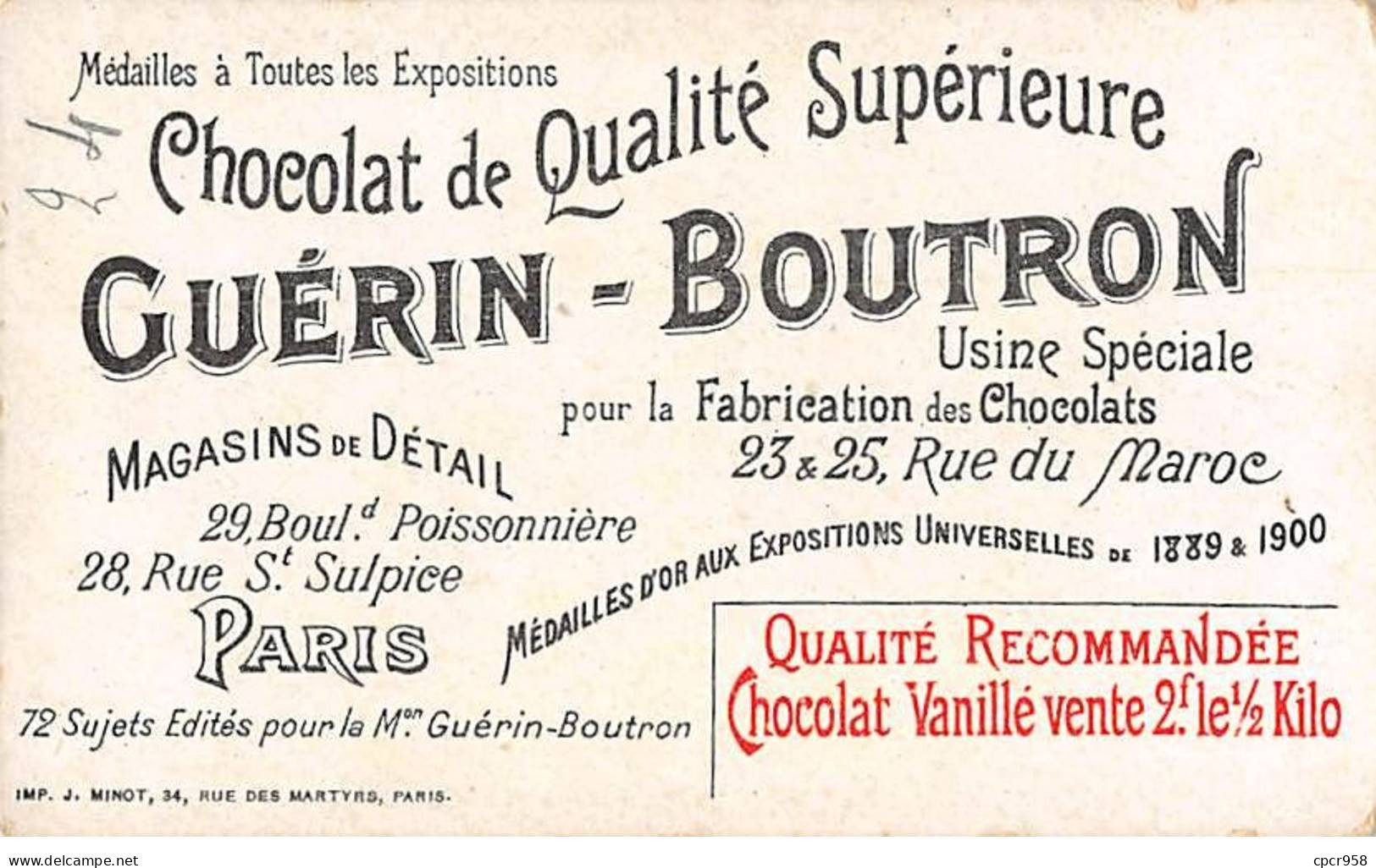 Chromos - COR14169 - Chocolat Guérin-Boutron - Théâtre à Travers Les âges - Pantomime - Hommes - 10x6 Cm Environ - Guerin Boutron