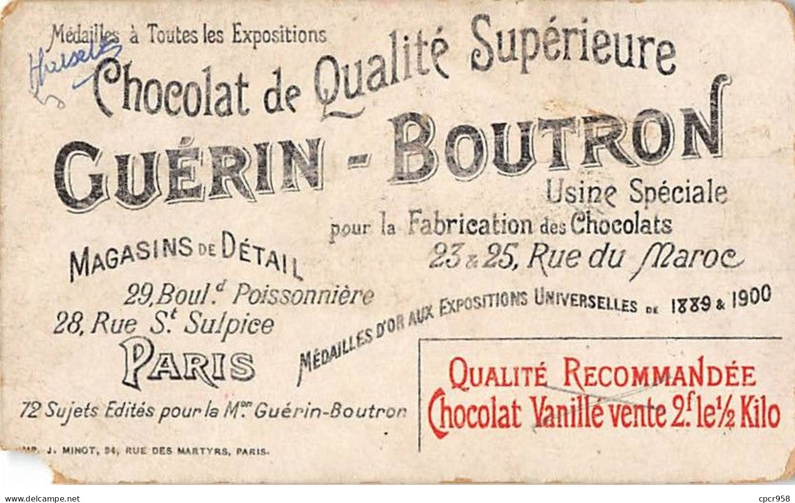 Chromos - COR14175 - Chocolat Guérin-Boutron -Théâtre à Travers Les âges -Trouvères - Ménestrels - 10x6 Cm Environ - Guérin-Boutron
