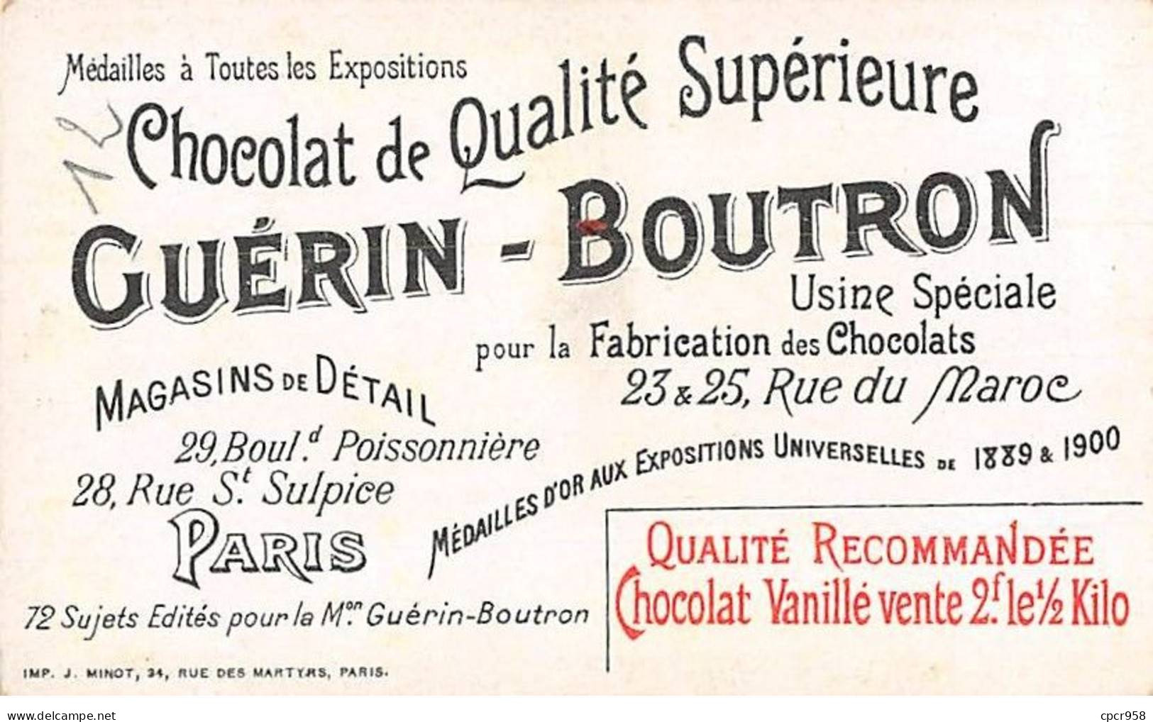 Chromos - COR14179 -Chocolat Guérin-Boutron -Théâtre à Travers Les âges - Molière - Troupe - 10x6 Cm Environ - Guérin-Boutron