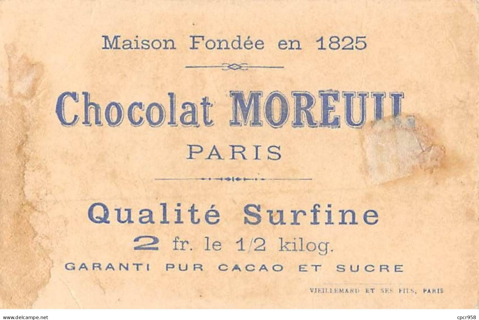 Chromos - COR14966 - Chocolat Moreuil - Femme - Homme - Eventail - Japon - 11x7 Cm Environ - Other & Unclassified
