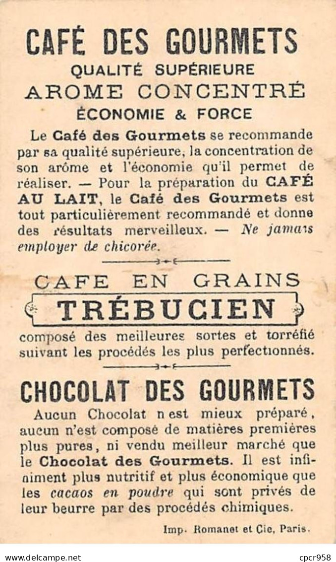 Chromos - COR14969 - Café En Grains Trébucien - Homme - Femme - Tulipes - 10x6 Cm Environ - Thee & Koffie