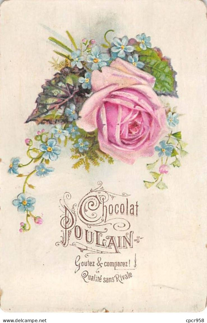 Chromos - COR14991 - Chocolat Poulain - Rose - Fleurs - 11x7 Cm Environ - En L'état - Poulain