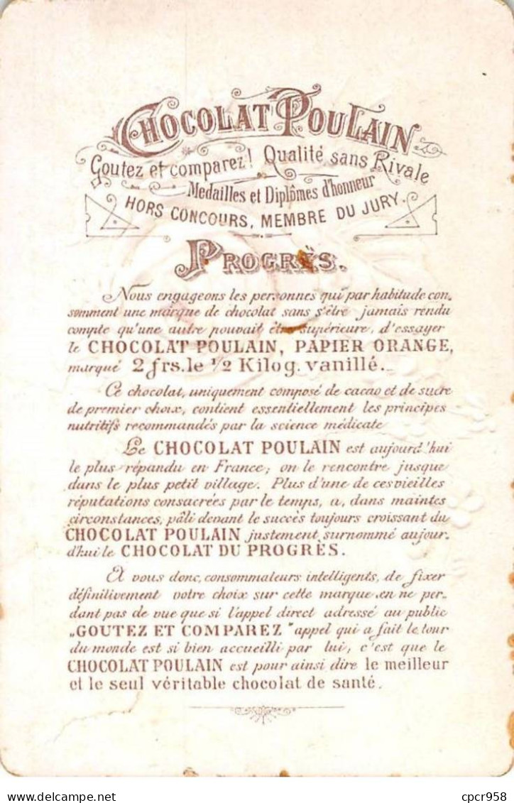 Chromos - COR14991 - Chocolat Poulain - Rose - Fleurs - 11x7 Cm Environ - En L'état - Poulain