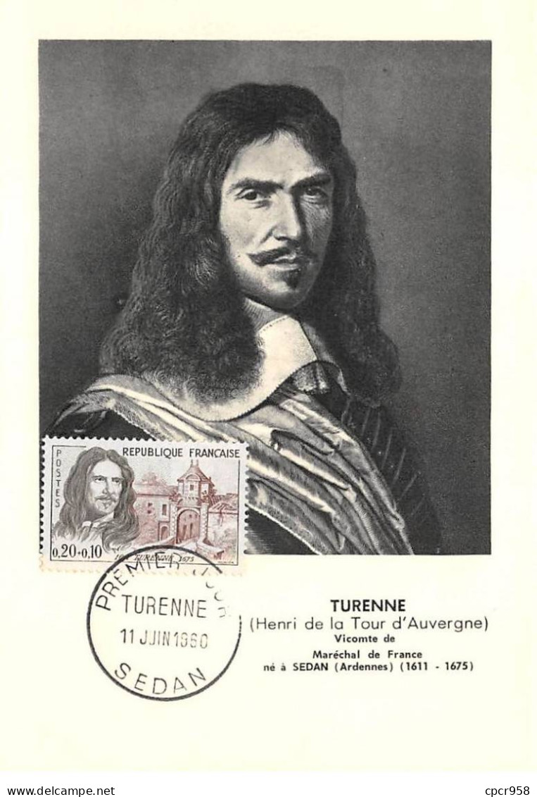 Carte Maximum - FRANCE - COR12793 - 11/06/1960 - Henri De La Tour D'Auvergne Turenne - Cachet Sedan - 1960-1969