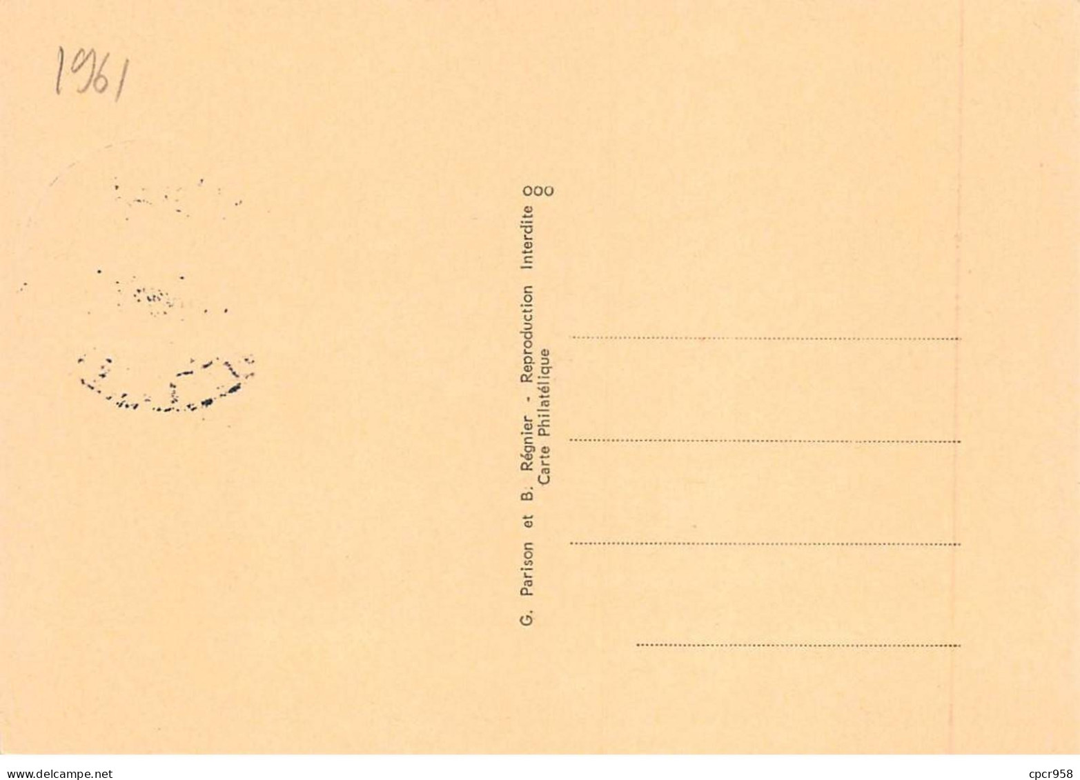 Carte Maximum - FRANCE - COR12807 - 16/09/1961 - Europa - Cachet Paris - 1960-1969