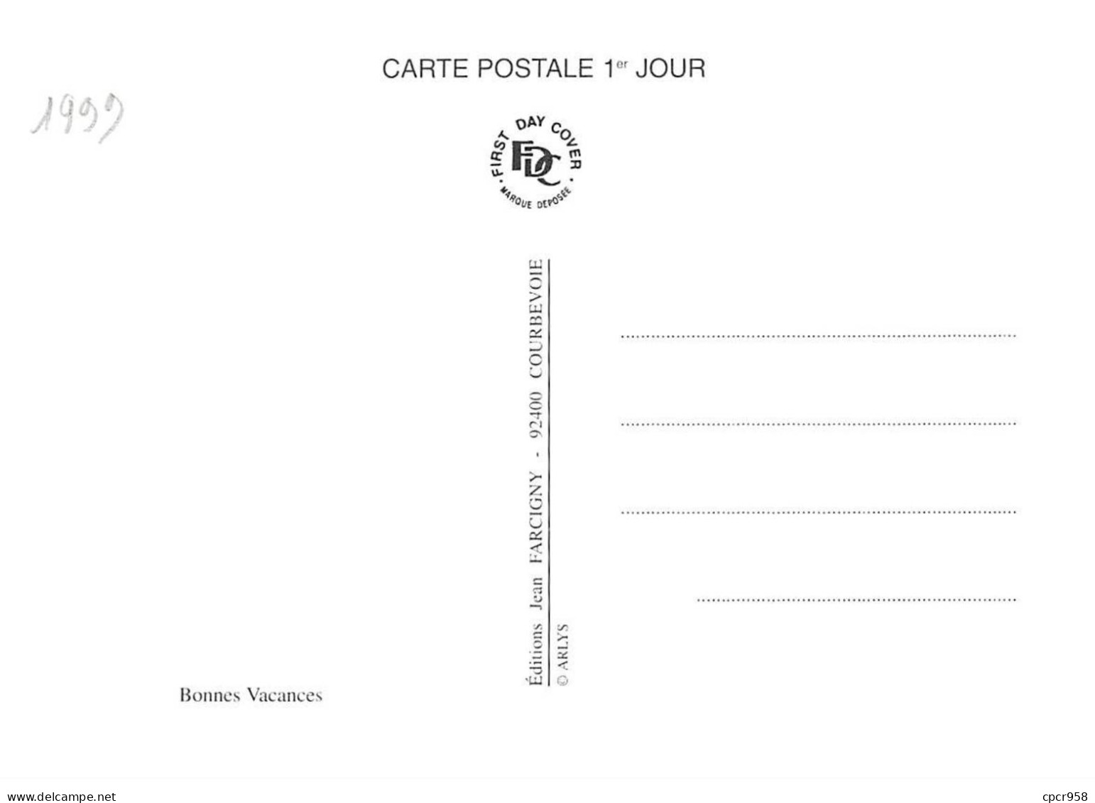 Carte Maximum - FRANCE - COR12849 - 13/05/1999 - Soleil- Bonnes Vacances  - Cachet Betton - 1990-1999