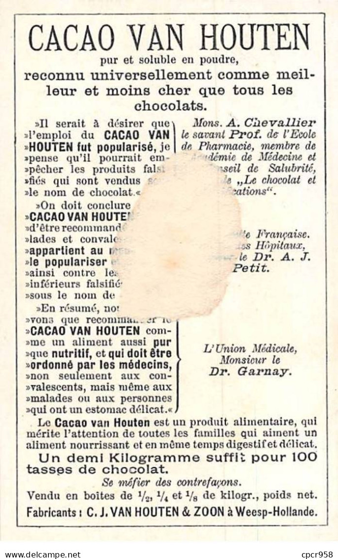Chromos - COR13935 -Cacao Van Houten - Train - Homme - Femme - Chocolat - Valise - 11x7 Cm Environ - En L'état - Van Houten