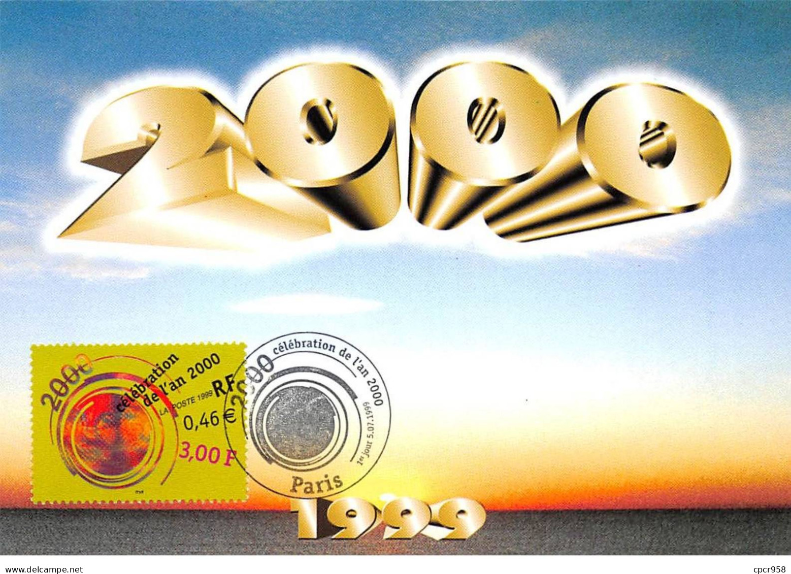 Carte Maximum - FRANCE - COR12873 - 05/07/1999 - Célébration De L'an 2000 - Cachet Paris - 1990-1999