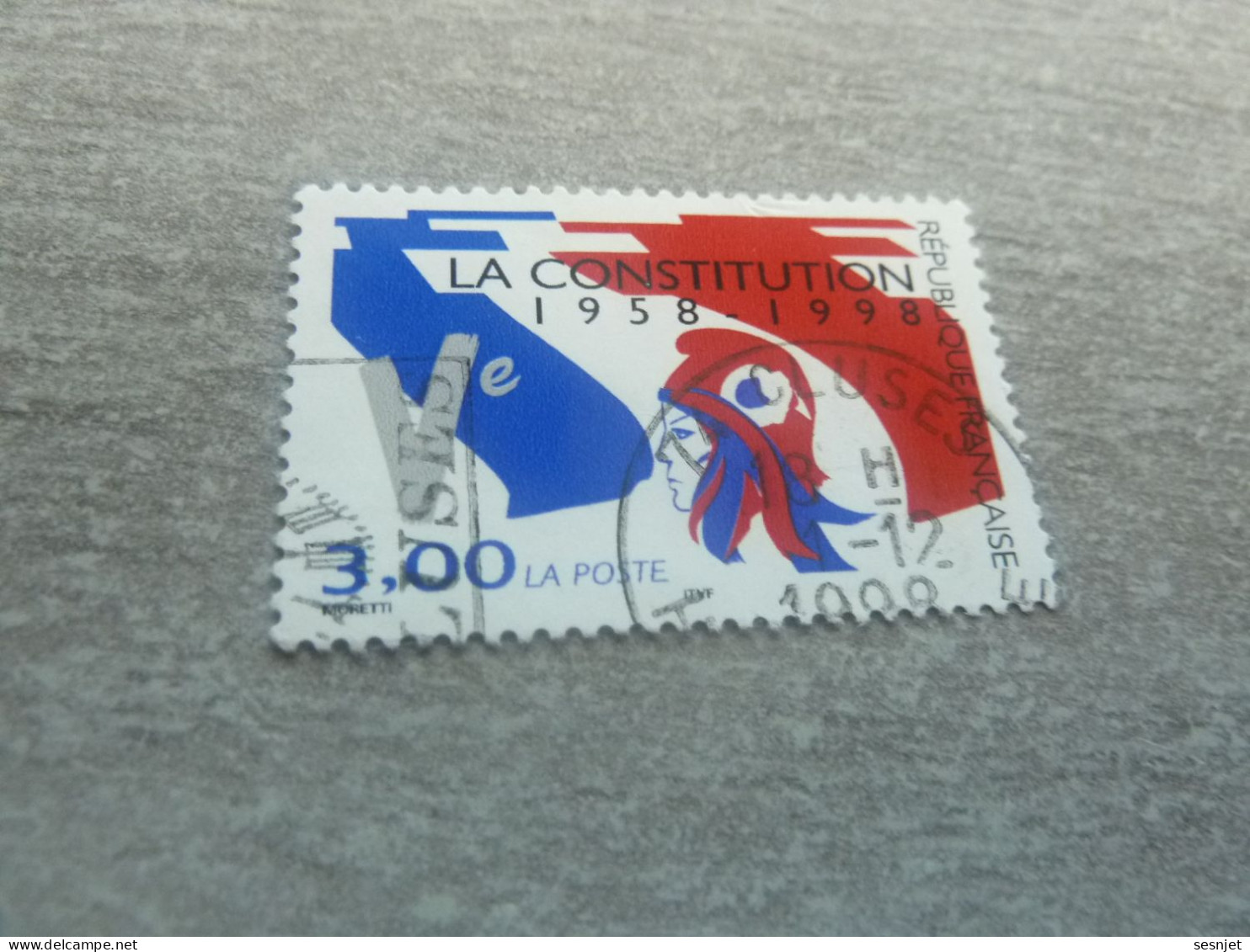 40ème Anniversaire De La Constitution De La Vème République - 3f. - Yt 3195 - Multicolore - Oblitéré - Année 1998 - - Gebraucht