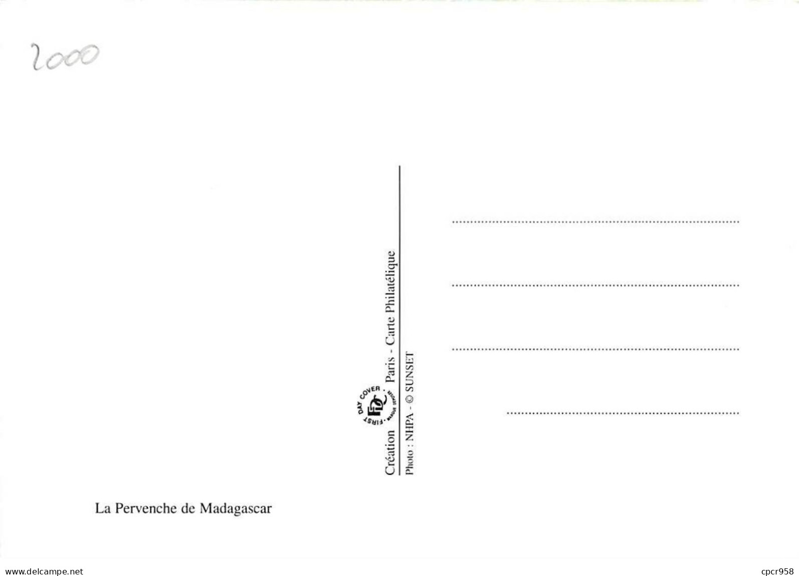 Carte Maximum - FRANCE - COR12917 - 25/03/2000 - Pervenche De Madagascar -  Cachet Castres - 2000-2009