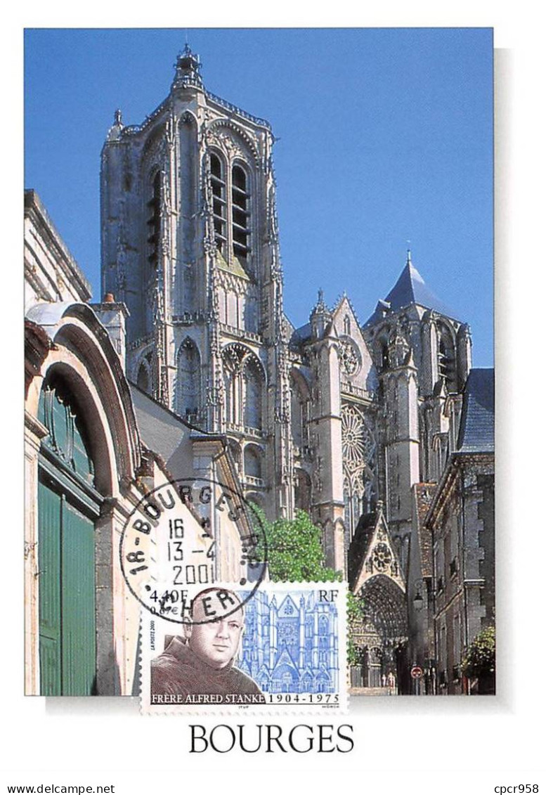 Carte Maximum - FRANCE - COR12927 - 13/04/2000 - Cathédrale De Bourges -  Cachet Bourges - 2000-2009