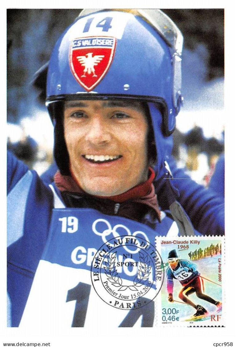 Carte Maximum - FRANCE - COR12932 - 15/04/2000 - Jean-Claude Killy -  Cachet Paris - 2000-2009