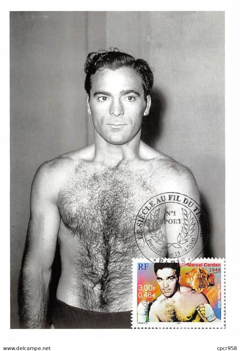 Carte Maximum - FRANCE - COR12931 - 15/04/2000 - Marcel Cerdan -  Cachet Paris - 2000-2009