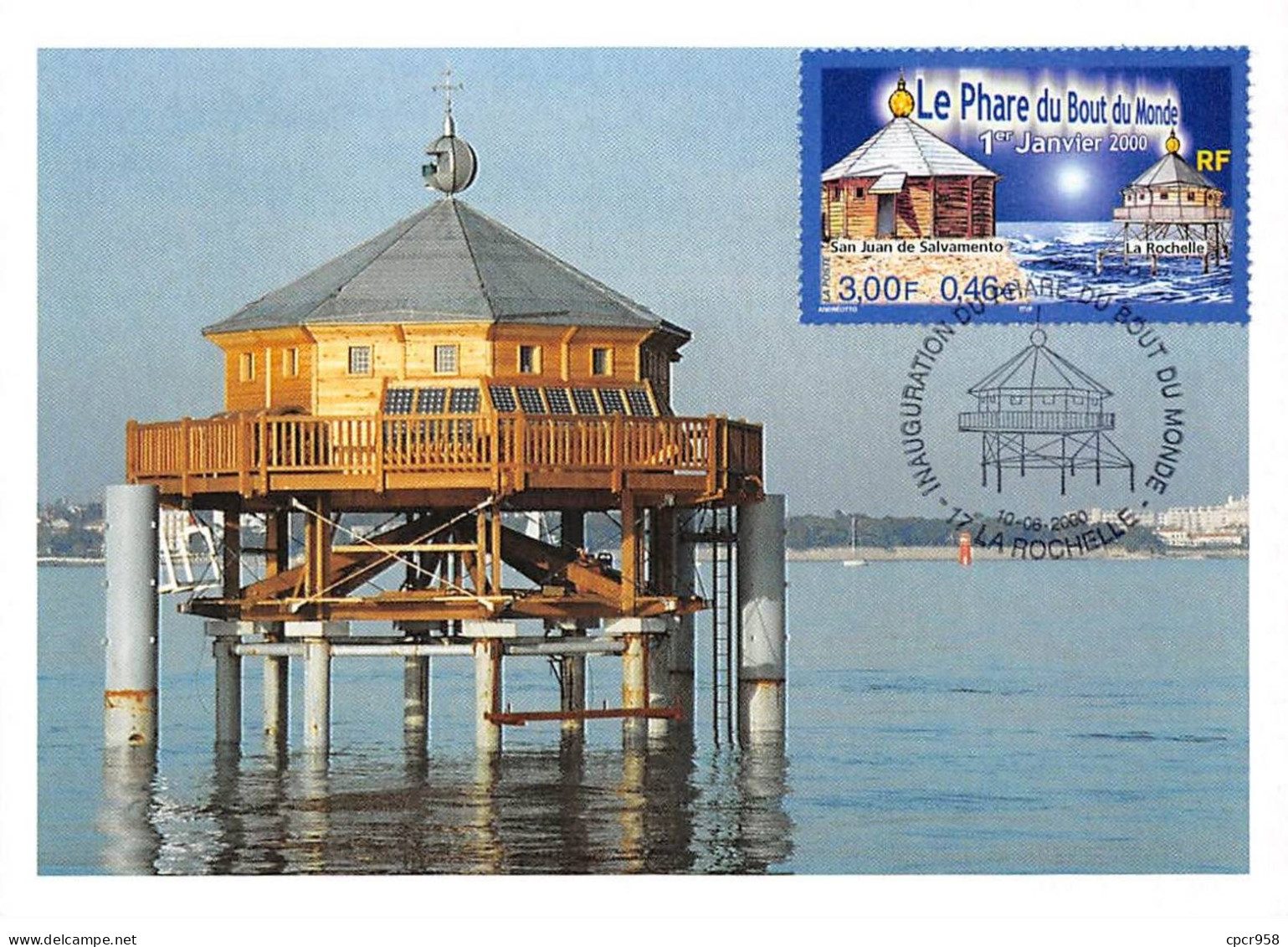 Carte Maximum - FRANCE - COR12948 - 10/06/2000 - Le Phare Du Bout Du Monde -  Cachet La Rochelle - 2000-2009