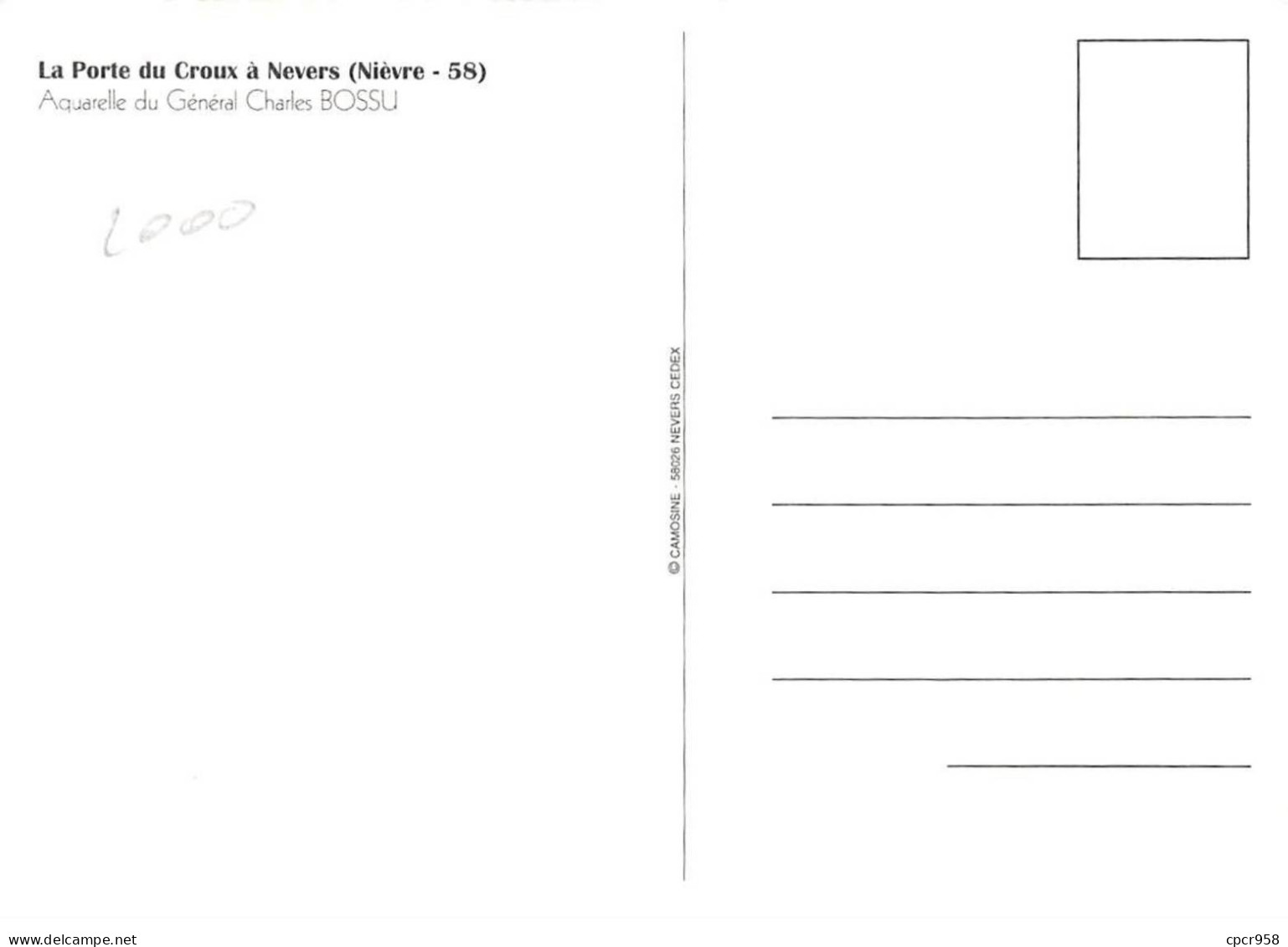 Carte Maximum - FRANCE - COR12944 - 11/12/2000 - La Porte Du Croux à Nevers -  Cachet Nevers - 2000-2009