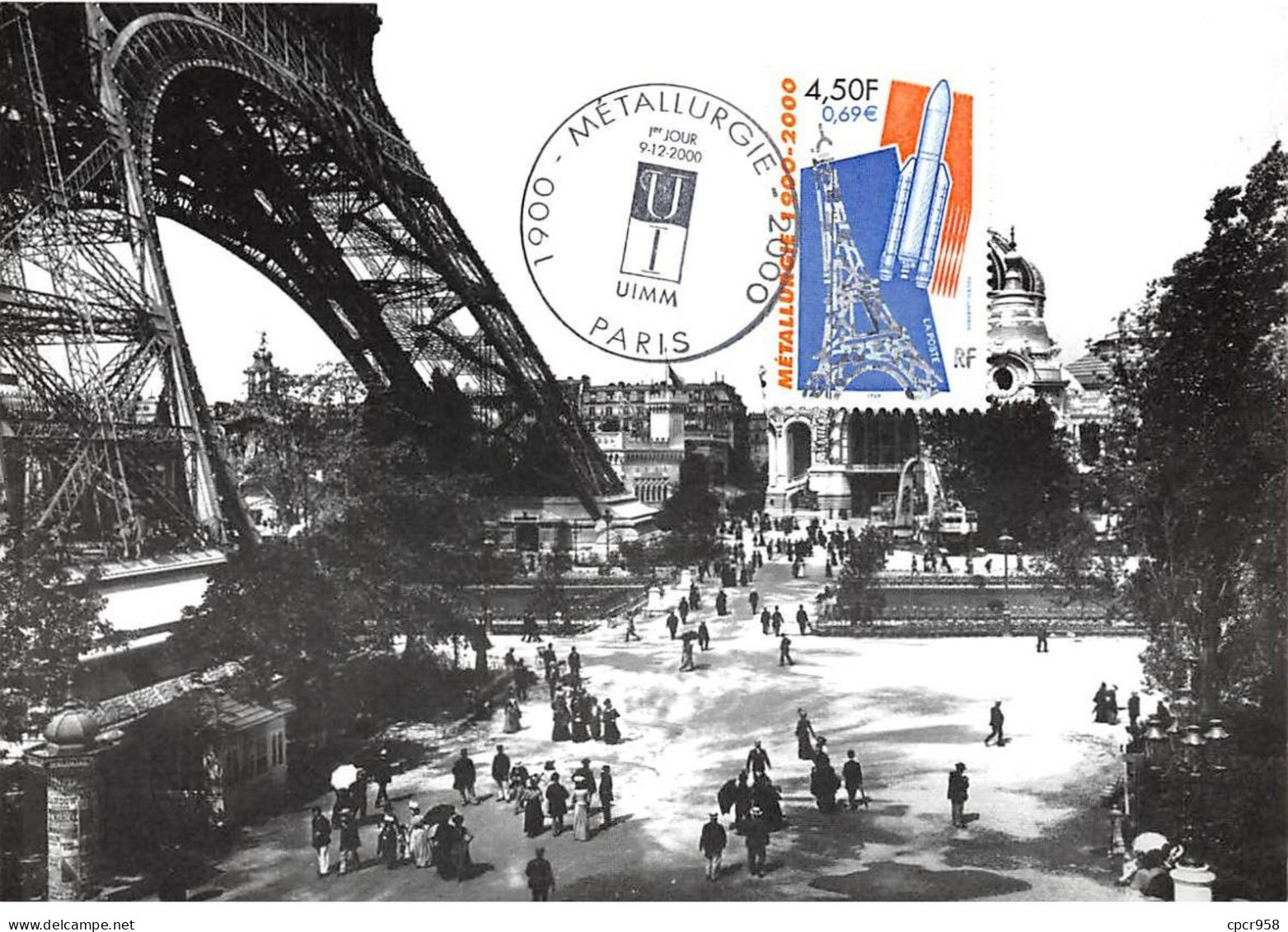 Carte Maximum - FRANCE - COR12980 - 09/12/2000 - Paris- Exposition De 1900 - Palais De La Métallurgie - Cachet Paris - 2000-2009