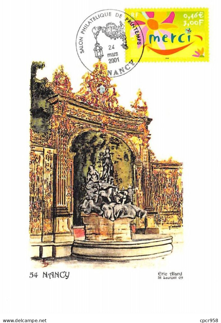 Carte Maximum - FRANCE - COR12998 - 24/03/2001 - Nancy - Cachet Nancy - 2000-2009