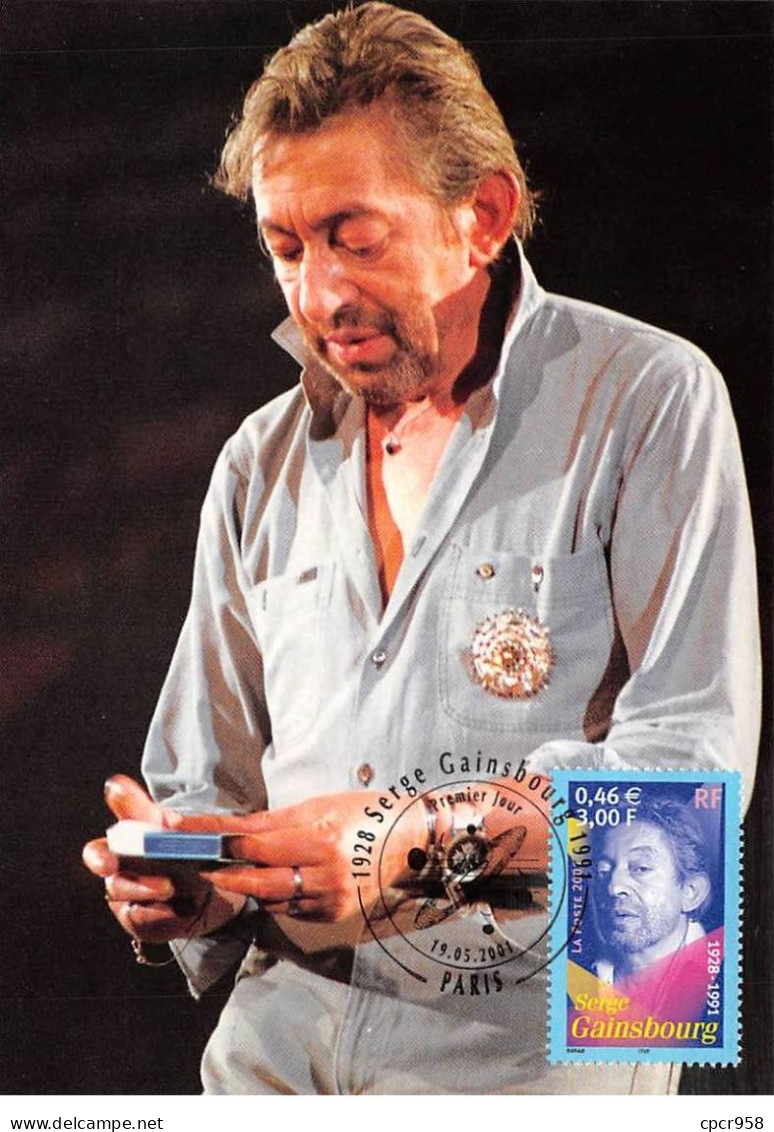 Carte Maximum - FRANCE - COR13014 - 19/05/2001 - Serge Gainsbourg - Cachet Paris - 2000-2009