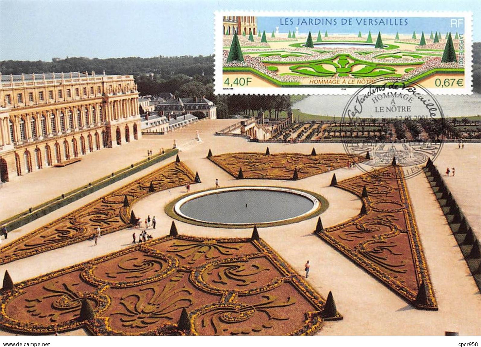 Carte Maximum - FRANCE - COR13012 - 12/05/2001 - Les Jardins De Versailles - Cachet Versailles - 2000-2009