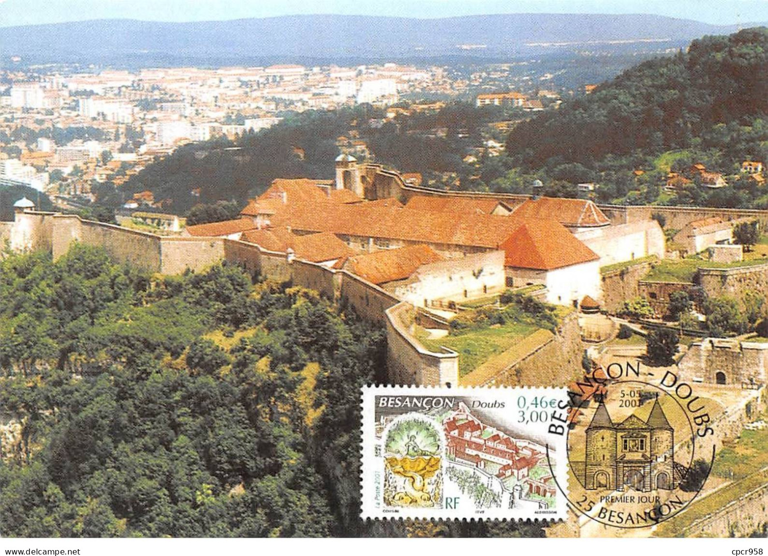 Carte Maximum - FRANCE - COR13011 - 05/05/2001 - La Citadelle De Vauban - Cachet Besançon - 2000-2009