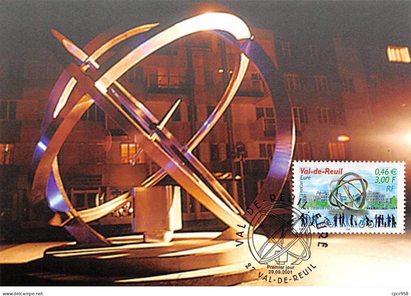 Carte Maximum - FRANCE - COR13046 - 29/09/2001 - Astrolabe Du Val De Reuil  - Cachet Val De Reuil - 2000-2009