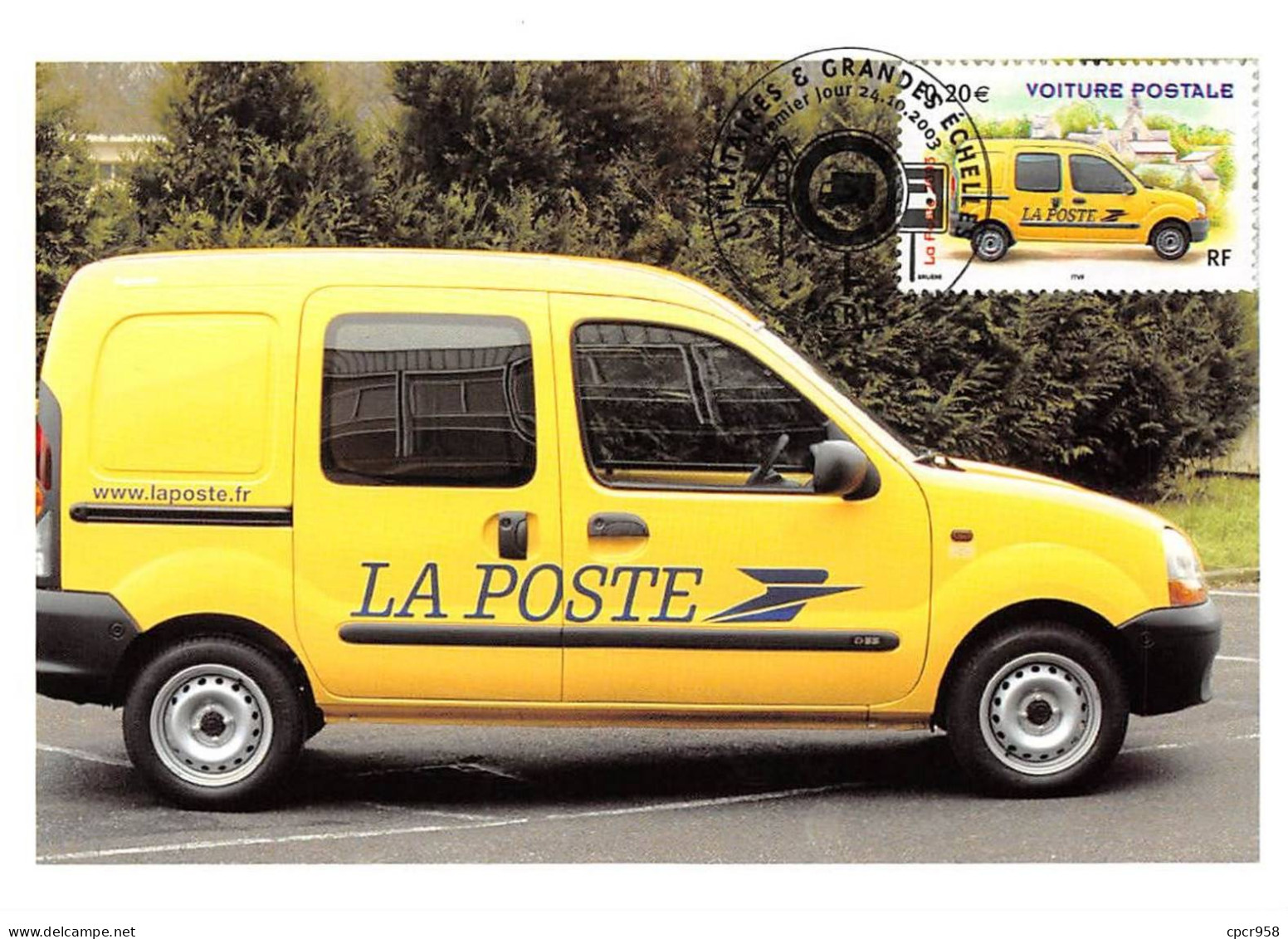 Carte Maximum - FRANCE - COR13199 - 24/10/2003 - Voiture Postale  - Cachet Paris - 2000-2009