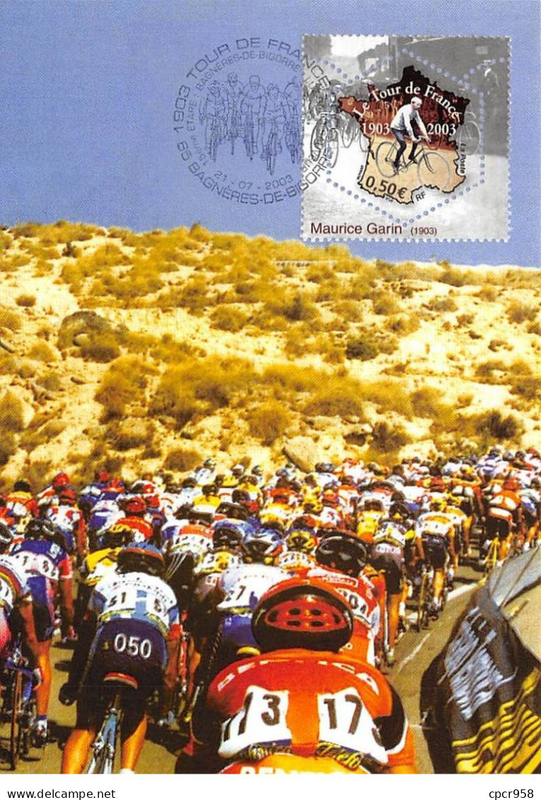 Carte Maximum - FRANCE - COR13258 - 21/07/2003 - Le Tour De France 2003 - 15eme étape - Cachet Bagnères-de-Bigorre - 2000-2009