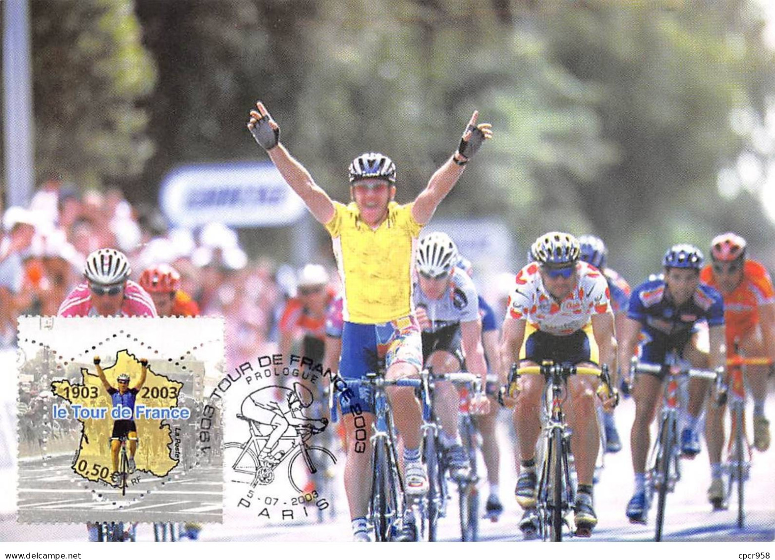 Carte Maximum - FRANCE - COR13252 - 05/07/2003 - Le Tour De France 2003 - Prologue - Cachet Paris - 2000-2009