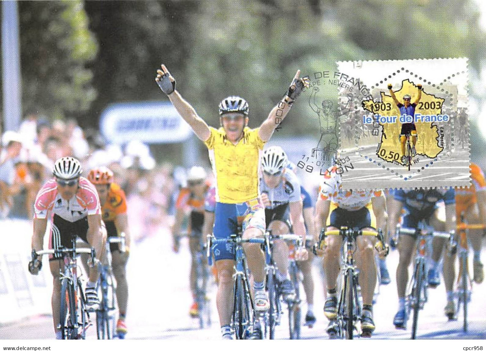 Carte Maximum - FRANCE - COR13257 - 11/07/2003 - Le Tour De France 2003 - 8eme étape - Cachet Lyon - 2000-2009