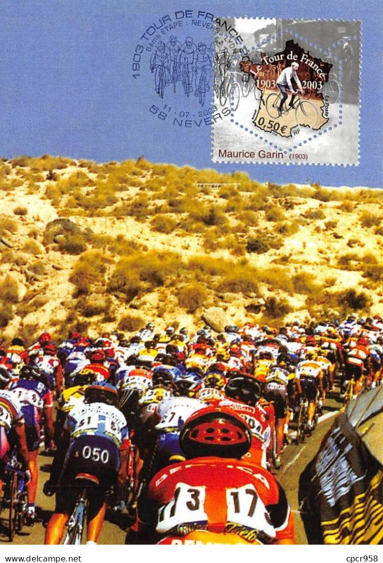 Carte Maximum - FRANCE - COR13267 - 11/07/2003 - Le Tour De France 2003 - 6eme étape - Cachet Nevers - 2000-2009