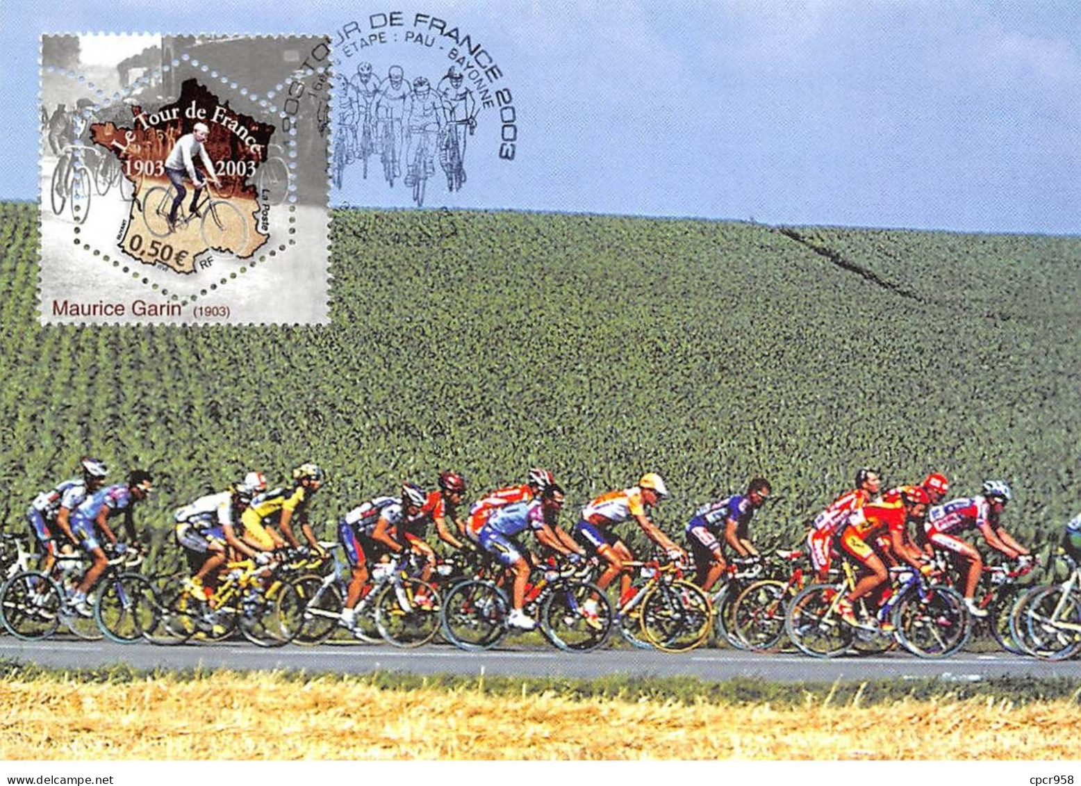Carte Maximum - FRANCE - COR13264 - 23/07/2003 - Le Tour De France 2003 - 16eme étape - Cachet Pau - 2000-2009