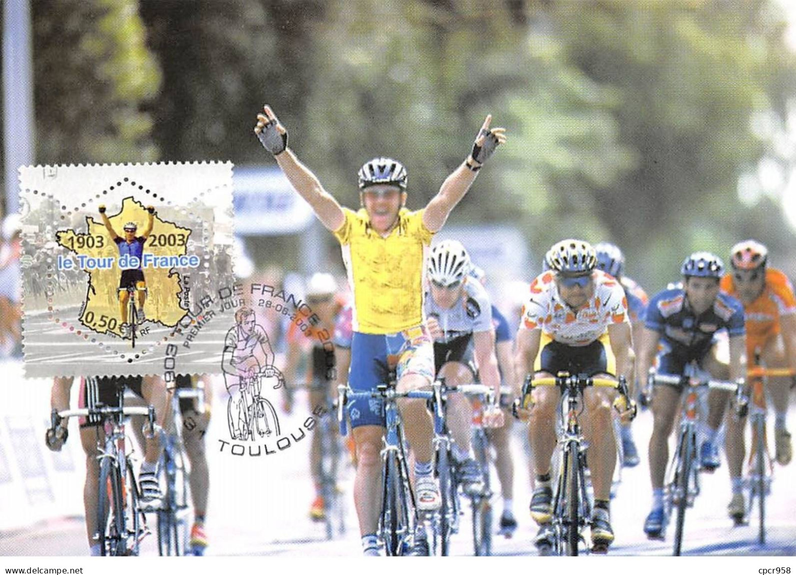 Carte Maximum - FRANCE - COR13276 - 28/06/2003 - Le Tour De France 2003 - Premier Jour - Cachet Toulouse - 2000-2009