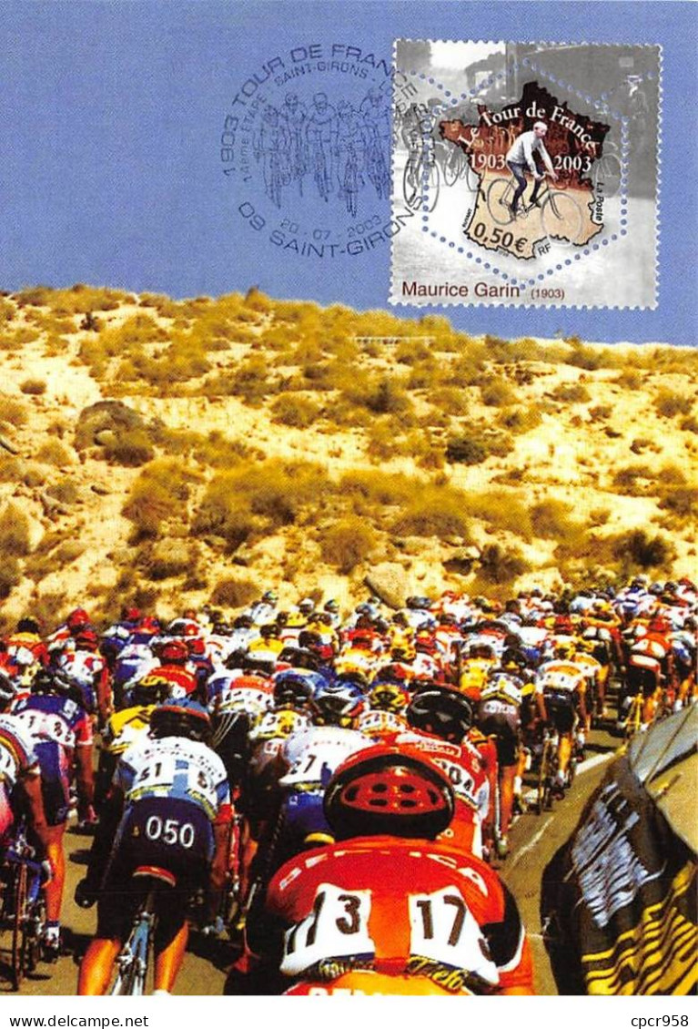 Carte Maximum - FRANCE - COR13283 - 10/07/2003 - Le Tour De France 2003 - 7eme étape - Cachet Troyes - 2000-2009