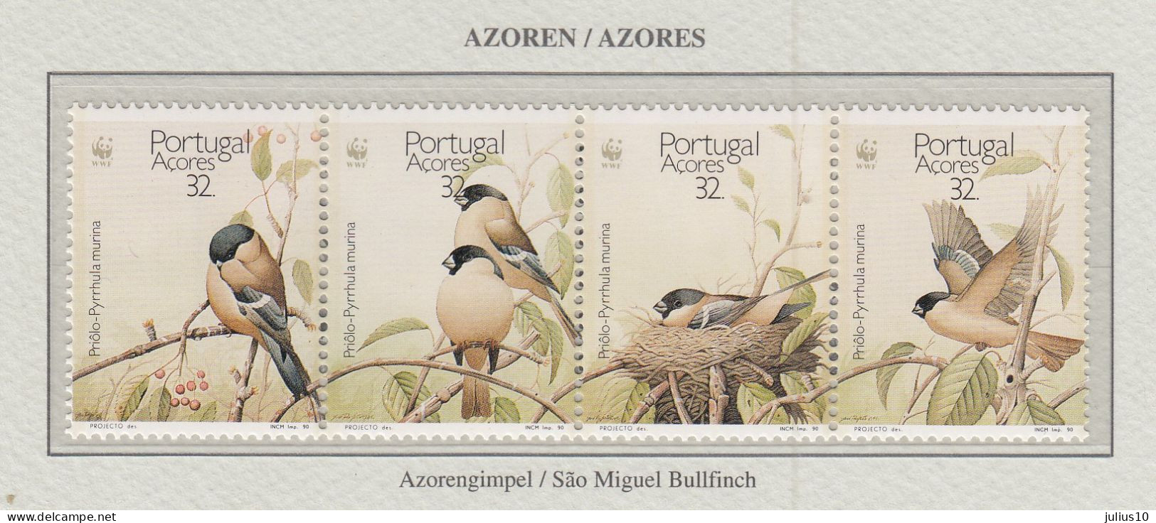 AZORES 1990 WWF Birds Mi 405-408 MNH(**) Fauna774 - Altri & Non Classificati