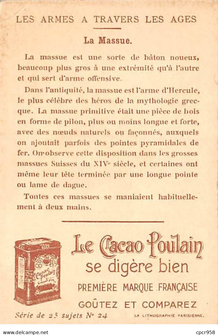 CHROMOS.AM23162.7x10 Cm Env.Chocolat Poulain.Les Armes à Travers Les Ages.La Massue.Hercule Tuant Le Centaure - Poulain