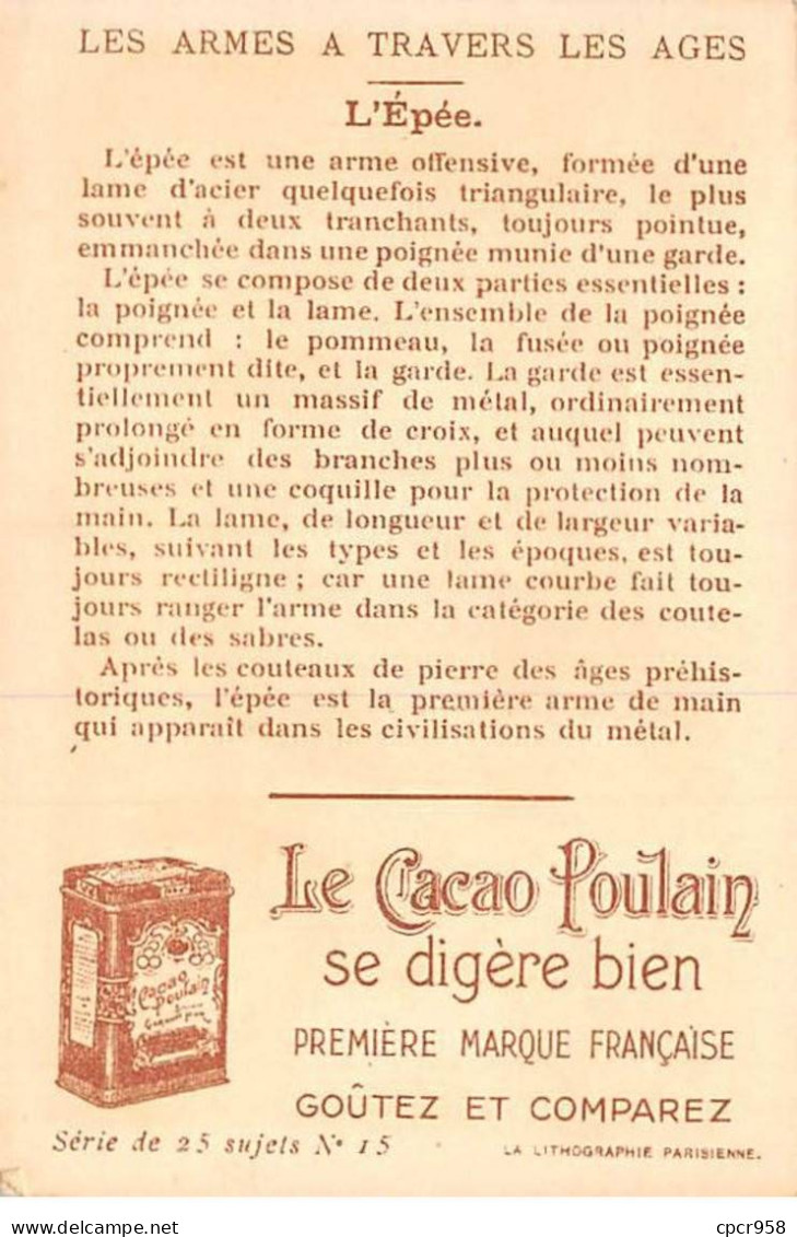 CHROMOS.AM23166.7x10 Cm Env.Chocolat Poulain.Les Armes à Travers Les Ages.L'Epée.Un Duel Sous Louis XIII - Poulain