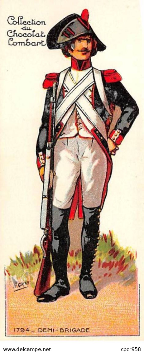 CHROMOS.AM22814.Chocolat Lombart.5x12 Cm Env.Gloires Et Costumes Militaires 1790-1814.N°20.Demi-Brigade - Lombart