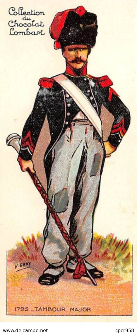 CHROMOS.AM22812.Chocolat Lombart.5x12 Cm Env.Gloires Et Costumes Militaires 1790-1814.N°10.Tambour-Major - Lombart