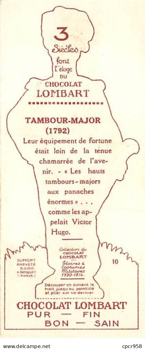 CHROMOS.AM22812.Chocolat Lombart.5x12 Cm Env.Gloires Et Costumes Militaires 1790-1814.N°10.Tambour-Major - Lombart