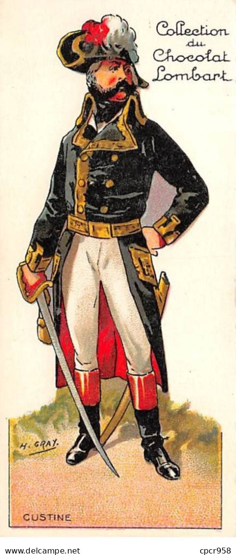 CHROMOS.AM22810.Chocolat Lombart.5x12 Cm Env.Gloires Et Costumes Militaires 1790-1814.N°4.Custine - Lombart